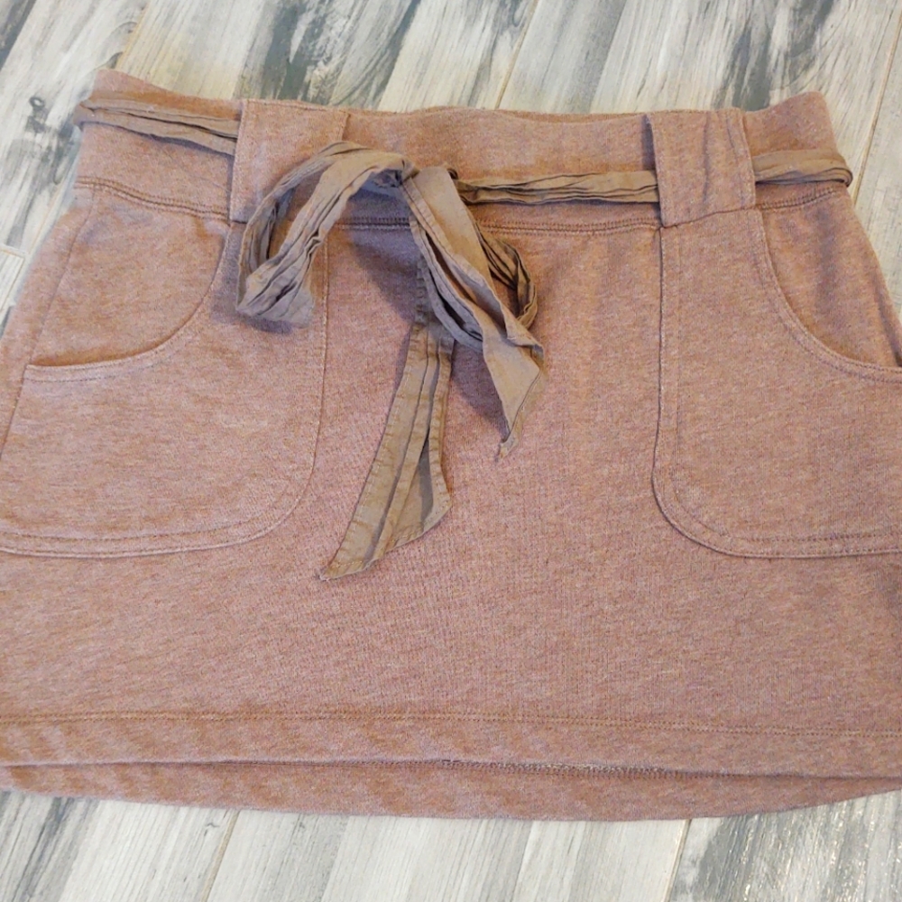Women's taupe cotton skirt